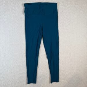 Sweaty Betty womens 7/8 teal leggings sb481578 size large gym workout yoga